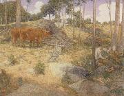julian alden weir Midday Rest in New England France oil painting artist